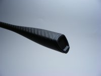 Carbon Monocoque Griff matt  mit Dreieckigem Ende lang
